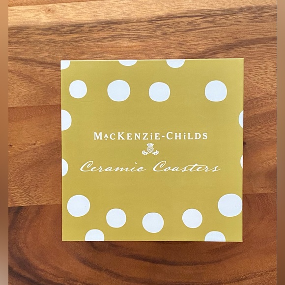 MacKenzie-Childs Bon Appetit Ceramic Coasters - Set of 4 ✨NIB✨ - Picture 7 of 8